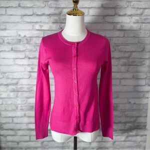 Beverly Hills Princess Pink Flower Buttons Sweater Cardigan